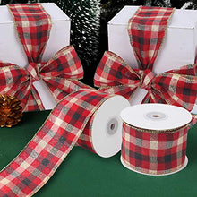 Load image into Gallery viewer, Plaid Wired Ribbon (2.5 Inch x 20 Yards)

